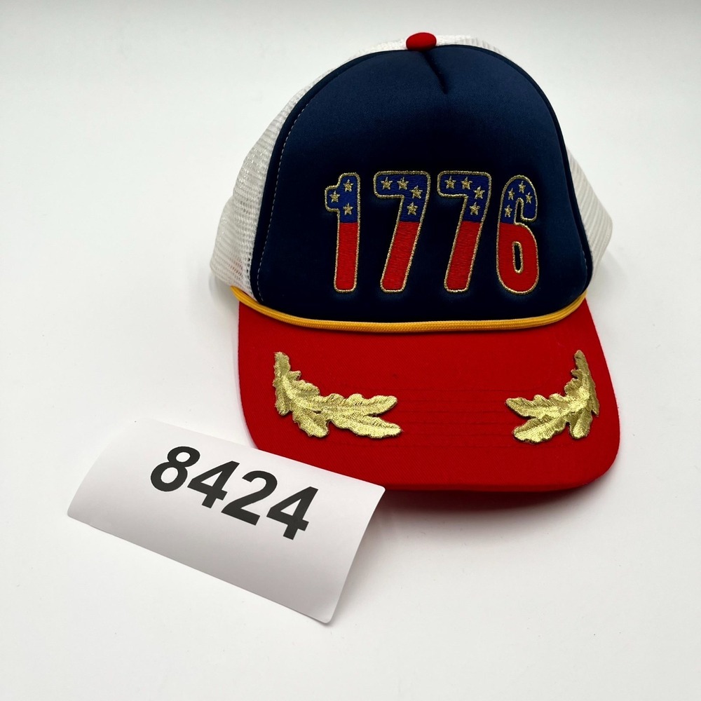 Mens Trucker Hat One Size Multicolor 1776 Patriotic Embroidered Snapback Outdoor